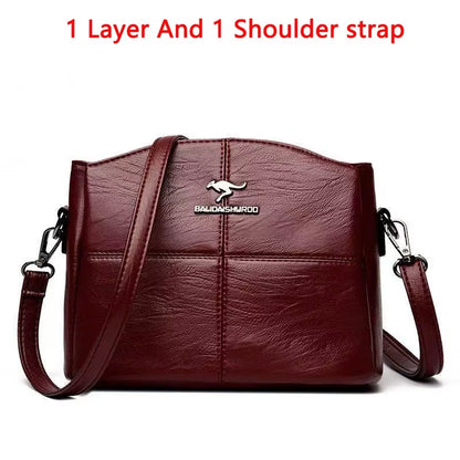 Soft Leather Luxury Handbags Women Bags Designer 3 Layers Shoulder Crossbody Sac Ladies Large Capacity Shopping Messenger Tote