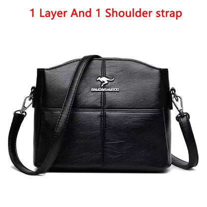 Soft Leather Luxury Handbags Women Bags Designer 3 Layers Shoulder Crossbody Sac Ladies Large Capacity Shopping Messenger Tote